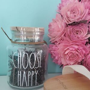 Rae Dunn "Choose Happy" Bobby Pin Cannister